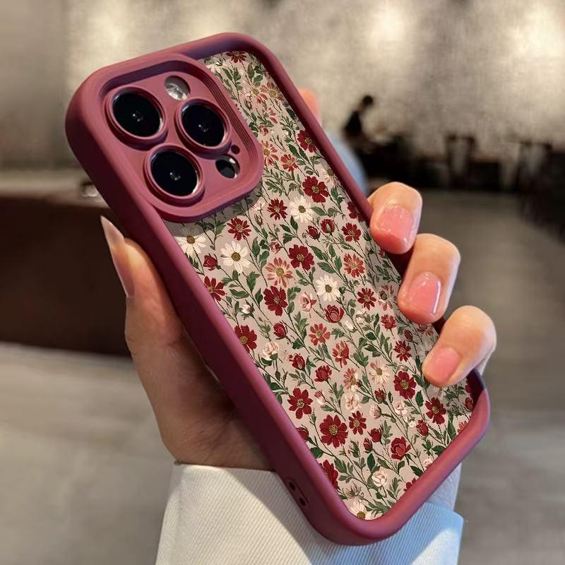 Pouzdro na iPhone 17 Pro Max - Květinový design Kompatibilní s iPhone 13, 14 Pro, 15, 16