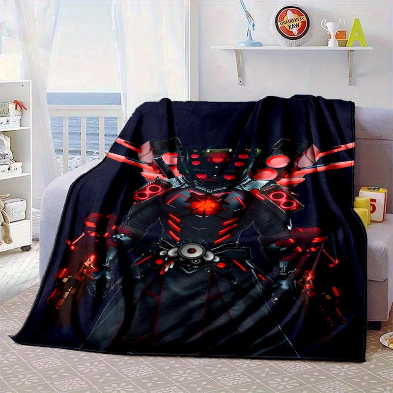 Robot Invasion Alert Blanket Flannel Blanket for Bed, Sofa, Camping, Hiking, Picnic Essentials, Gift for Family Fan Gifts