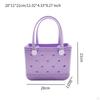 Beach Tote Bag Portable for Women Basket Travel Swimming Violet