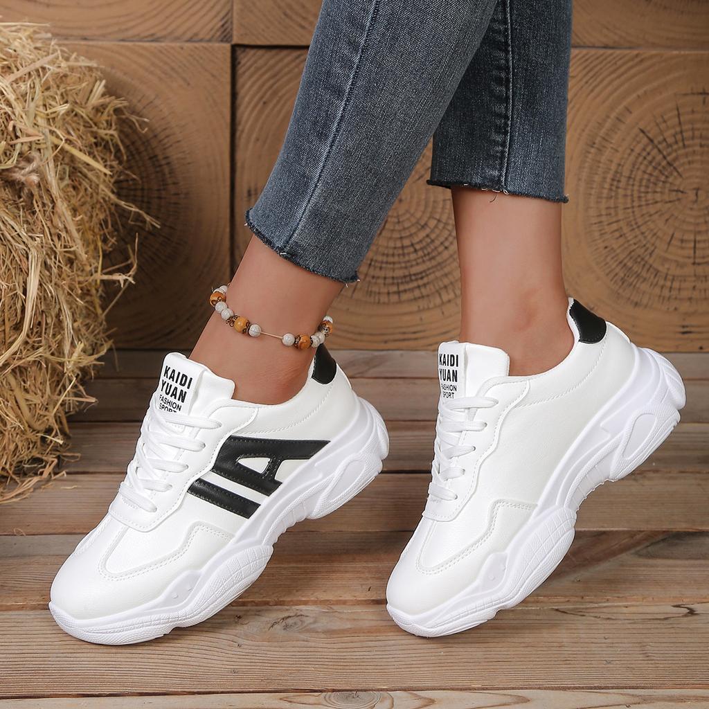 Women's Casual Dad Sneakers Comfortable Chunky Platform Running Shoes Non-Slip Lace-Up Breathable Walking Shoes for Women Workout Tennis Sneakers