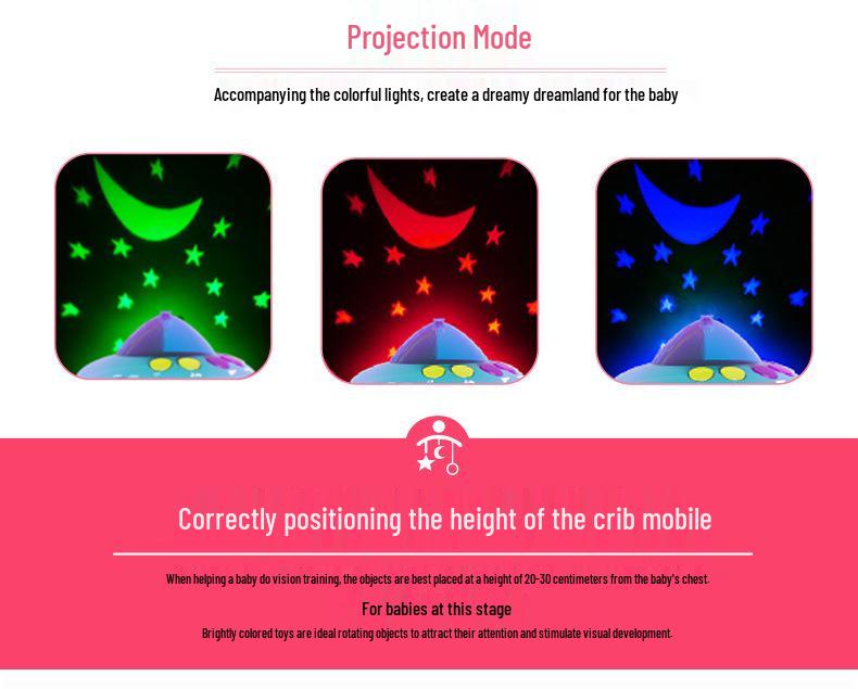 Free Shipping: Musical Rotating Crib Mobile with Projection for Newborns and Babies (0-1 Year)