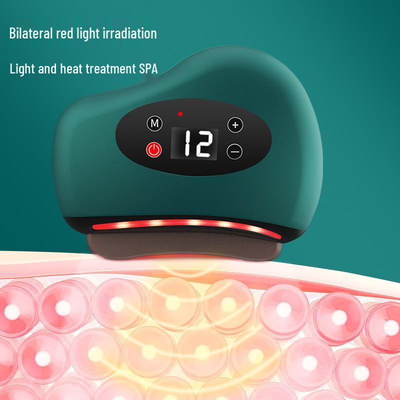 Smart Jade Facial Guasha Tool: Wireless Vibration & Heat Meridian Massager.