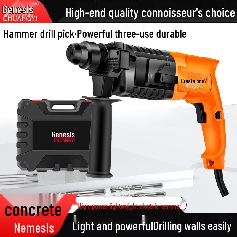 Chuangyi High-Power 3-in-1 Electric Hammer Drill and Pick with Cord