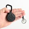 1Pc Retractable Easy-To-Pull Buckle Badge Reel Carabiner Key Chain Anti-Theft Anti-Lost Key Chain With Steel Cord