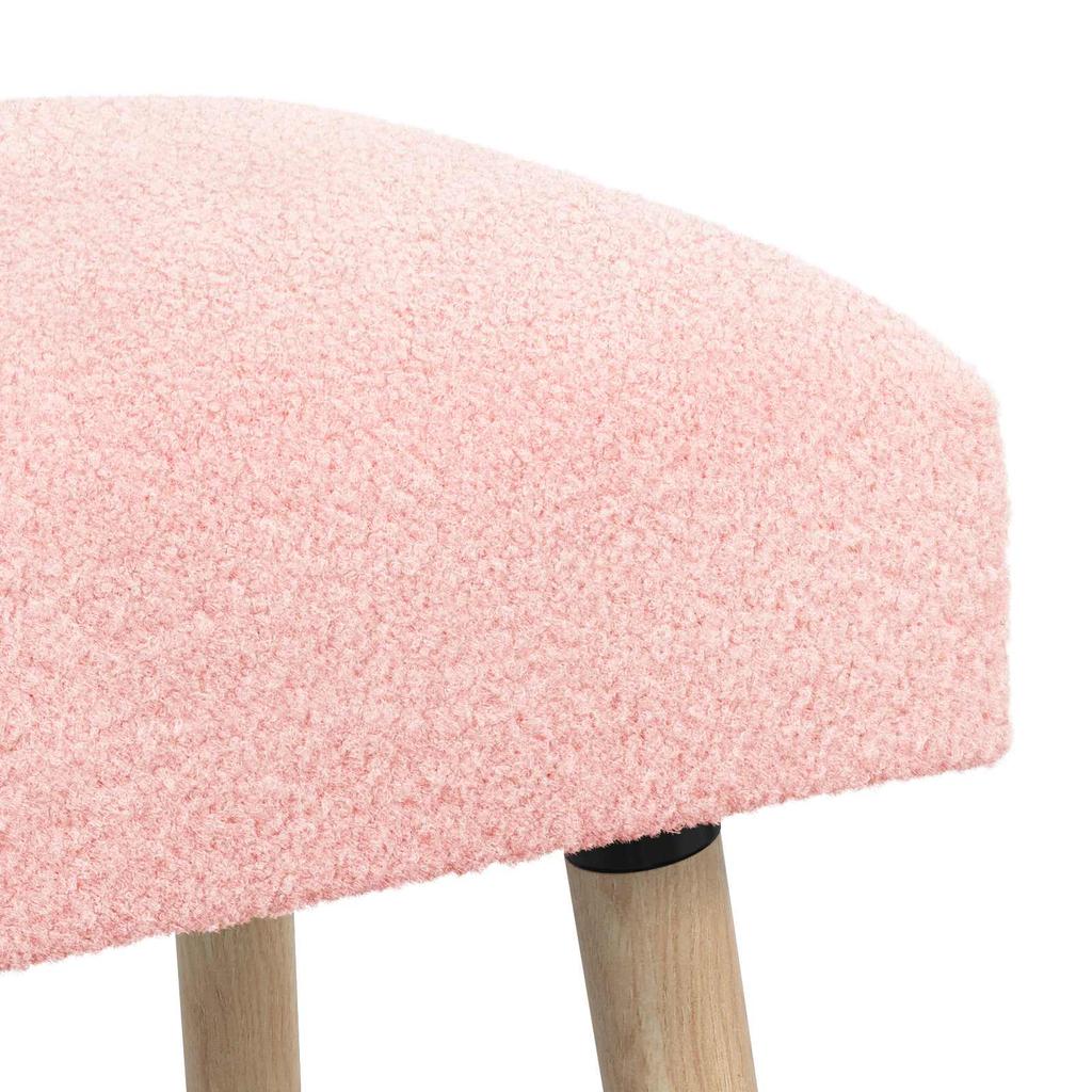 Bench Uni Pink 110 X 40 X 46 Cm Boucle