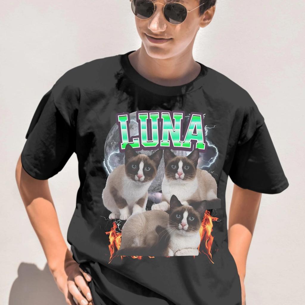 Custom Cat Dad TShirt Personalized Cat Lover Gift Summer Mens and Womens Loose and Breathable Tshirt Top