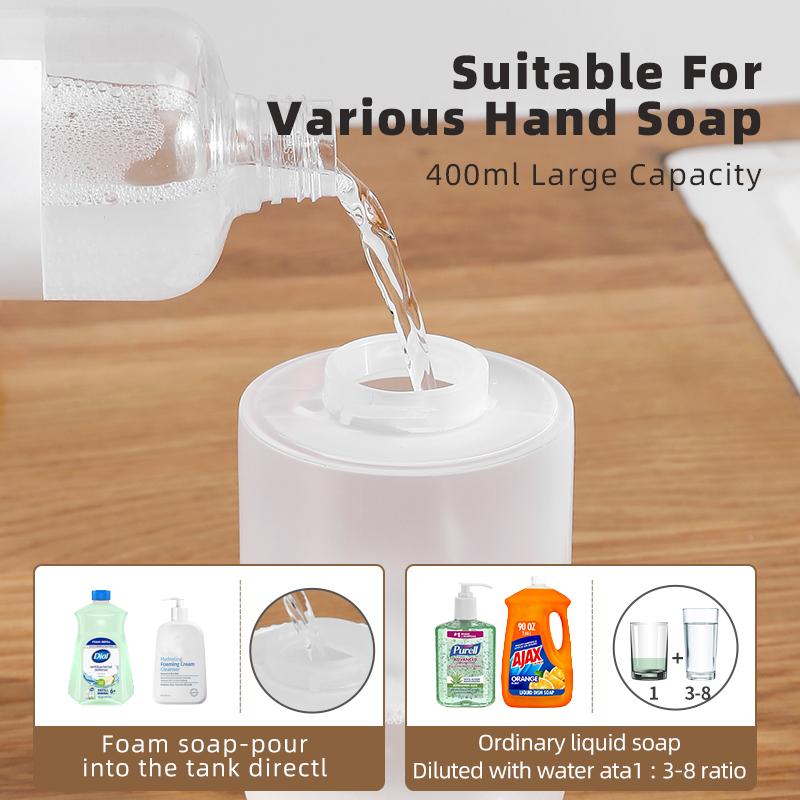 Neuer Wandmontierter Automatischer Seifenspender Schaum Smart Handwaschmaschine 380ml Flüssig Wiederaufladbar Badezimmer Induktionssensor