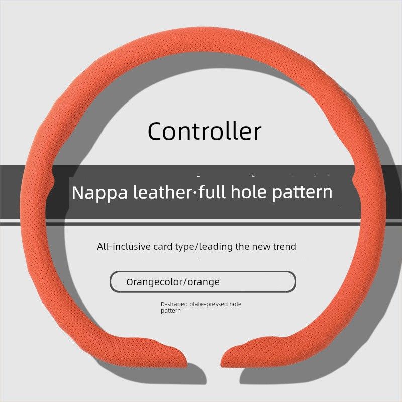 Car Steering Wheel Cover, High-End Nappa Leather, New Model, Anti-Slip, Breathable, Ultra-Thin, Universal for All Seasons