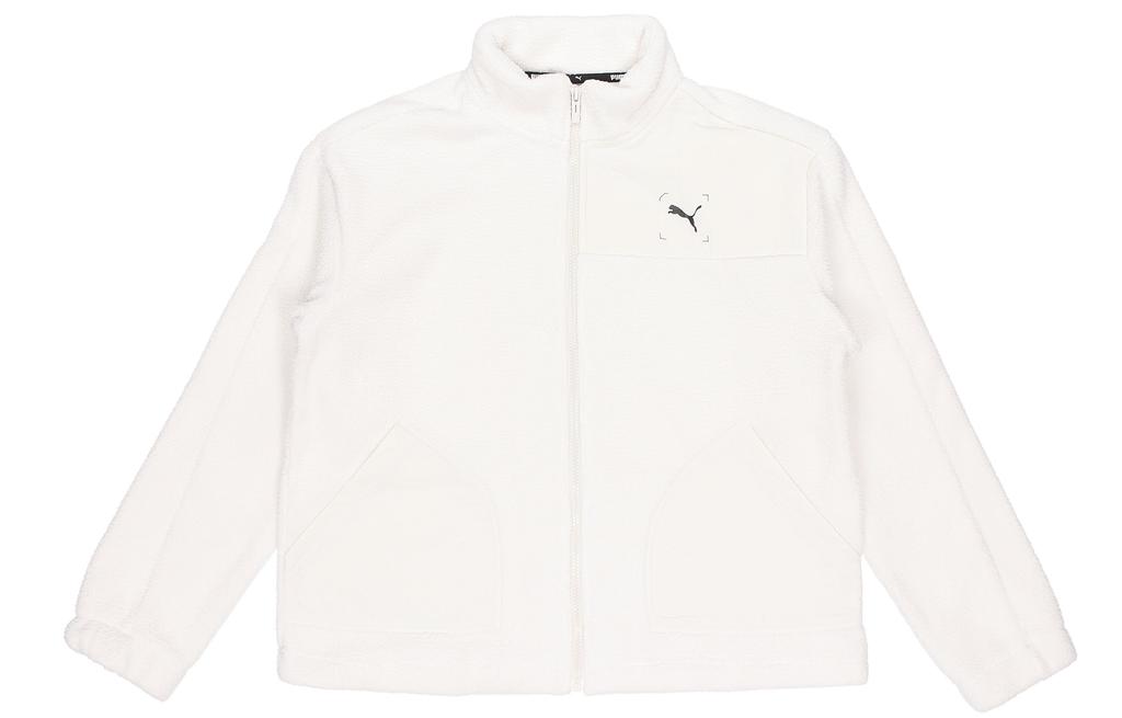 PUMA Full Open Collar Fleece Lined Stand Collar Sherpa Jacket Women's Smoke Gray 586612-05