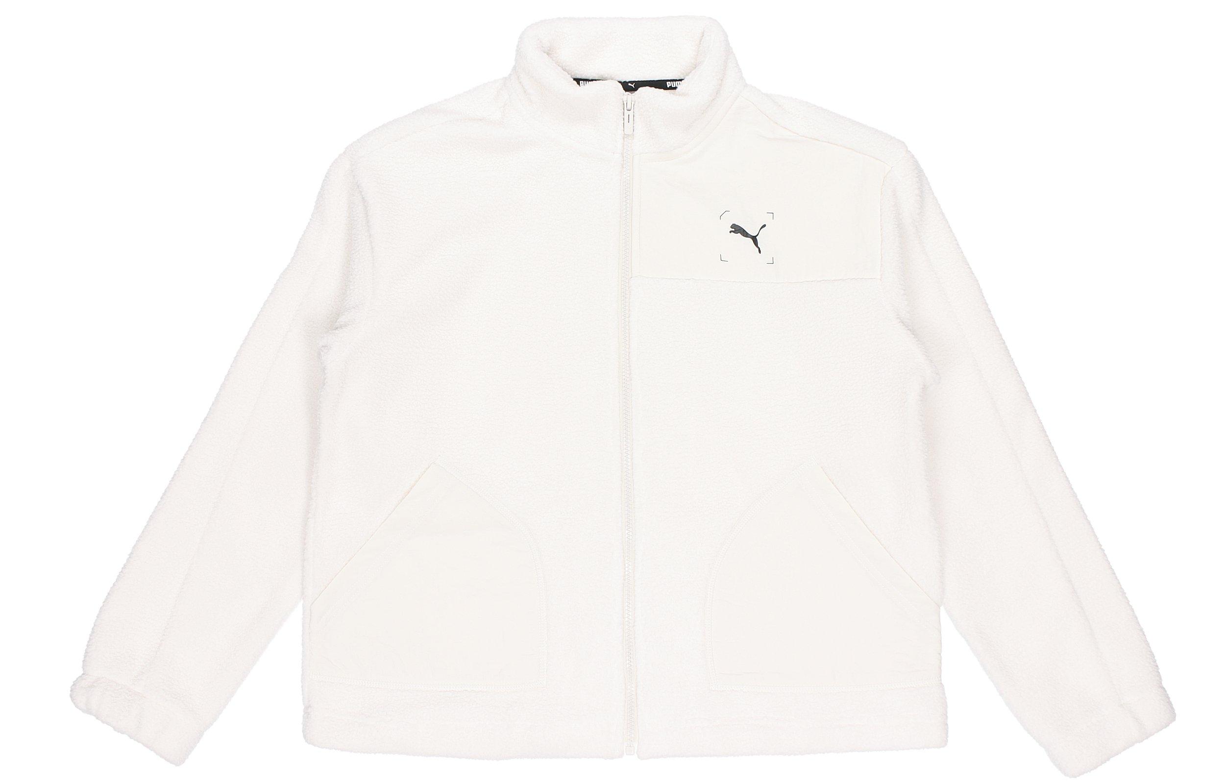PUMA Full Open Collar Fleece Lined Stand Collar Sherpa Jacket Women s Smoke Gray 586612-05 XL