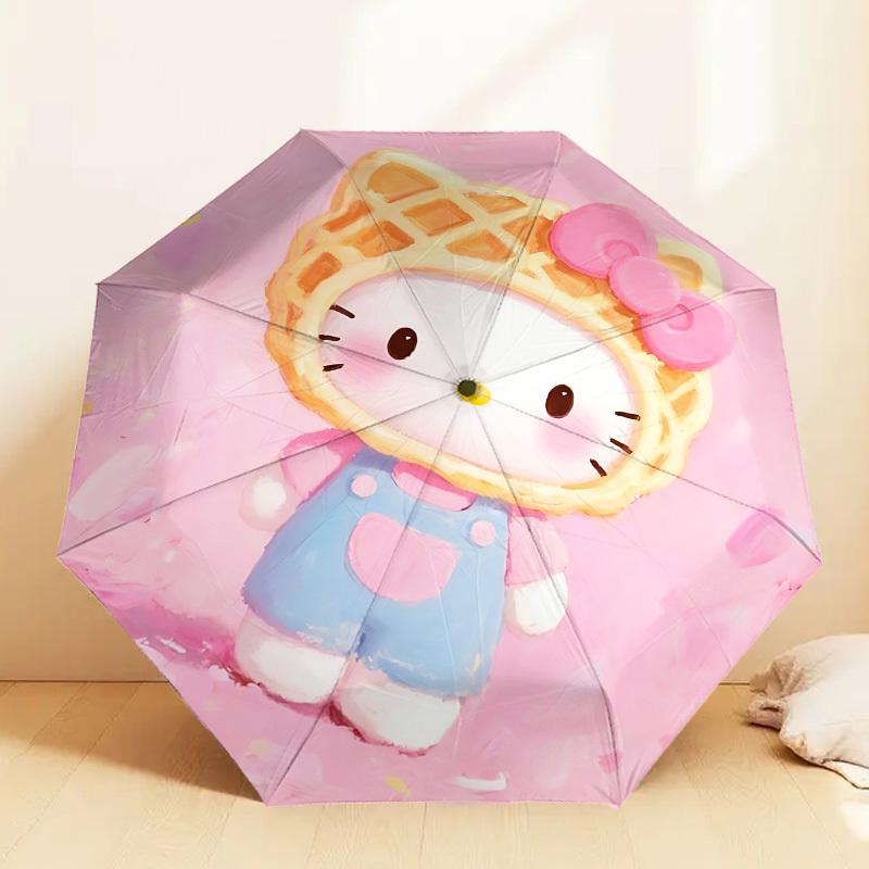 Kitty Waffle Hoodie : Cute, Functional, Lightweight and Durable Umbrella, Auto-Open/Close, and Perfect for Outdoor Adventures 174