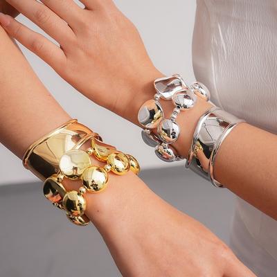 Design con Perline Bracciale Esagerato con Perline Bracciale a Manica Aperta Bracciale a Manica Larga Gioielli da Donna