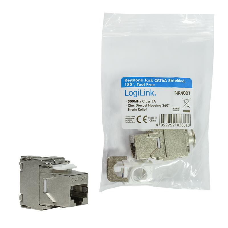 Keystone Jack Cat 6A STP, Toolless, 22-24 AWG, 17.2 Mm, Logilink