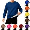 Men's Round Neck Fleece-Lined Thick Solid Color Sweatshirt