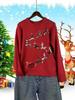Women's Deer Embroidery Christmas Sweater - Cute Knitwear for Spring, Autumn, Winter with Sweet Sequin Details.