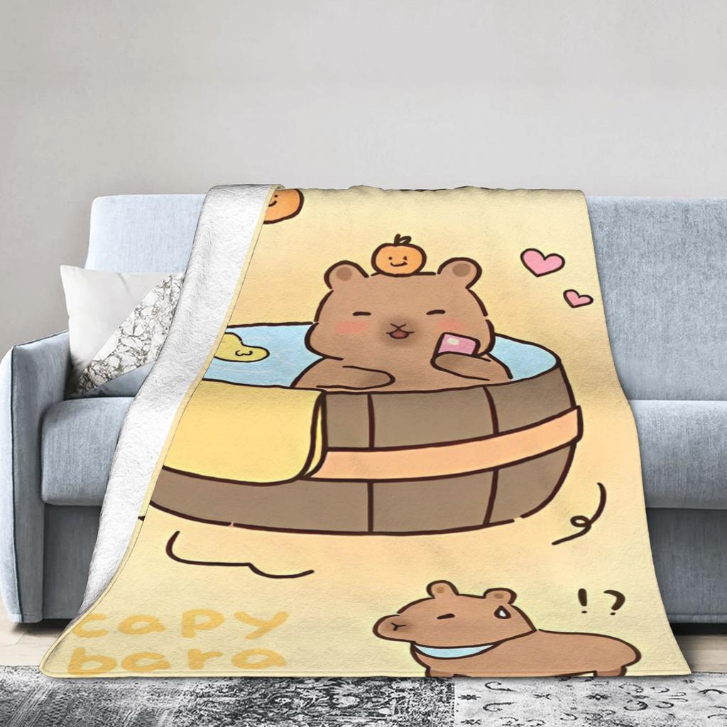 Cute Capybara Blankets Flannel Awesome Warm Throw Blanket for Coverlet Decoration