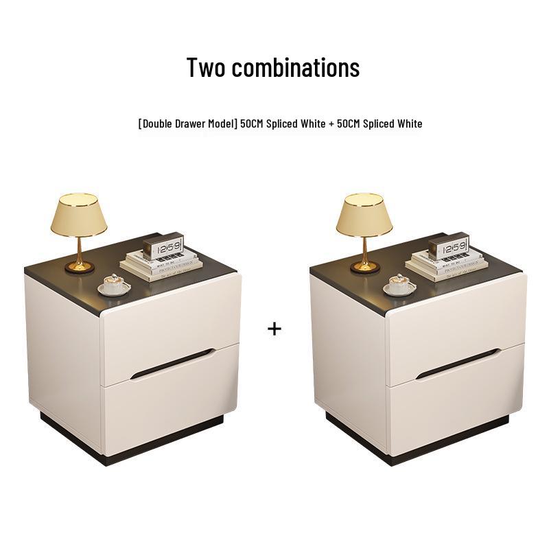 Luxury Nordic Bedside Table with Multi-Layer Shelves and Storage Drawers
