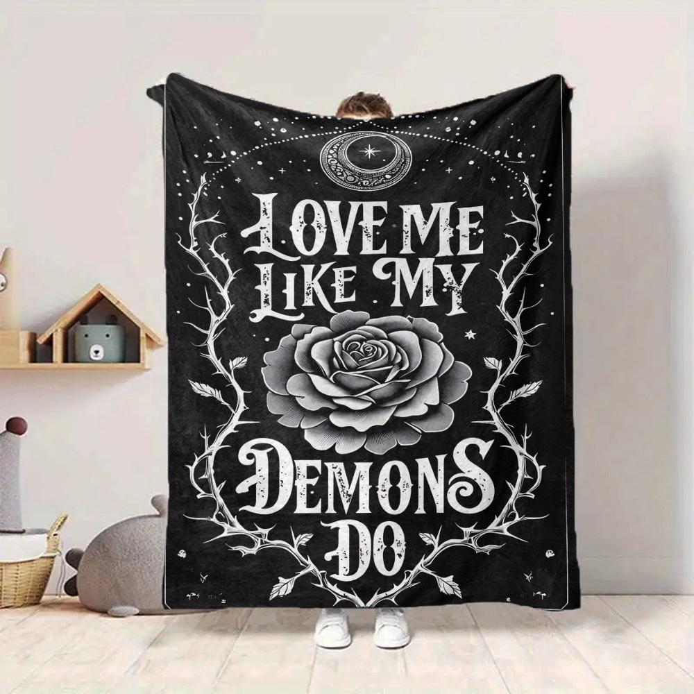 

1pc Rose Demons Blanket, Lightweight Flannel Blanket For Sofa, Bed, Travel, Camping, Living Room, Office, Couch, Chair244 130cmx150cm