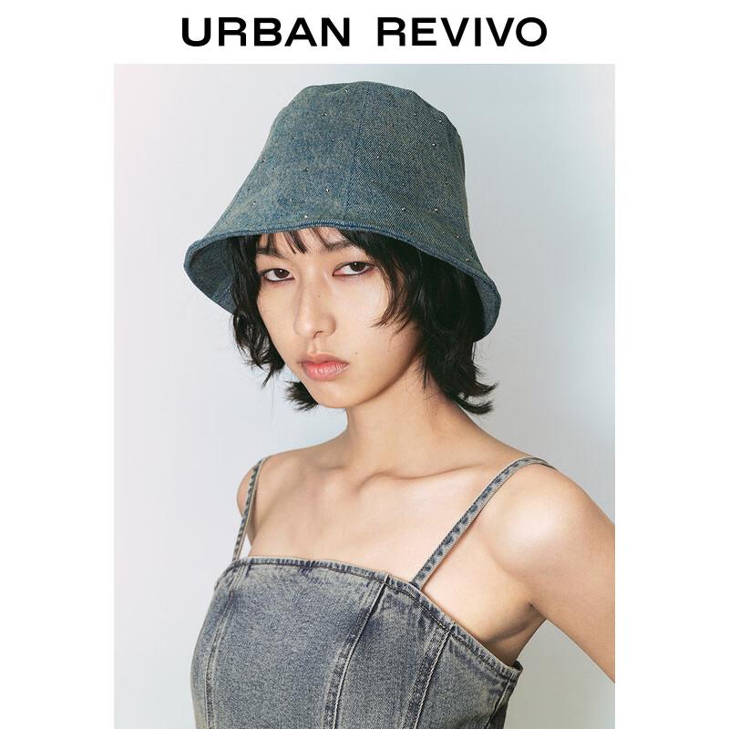 UR 2024 Summer Retro Denim Suspender Dress