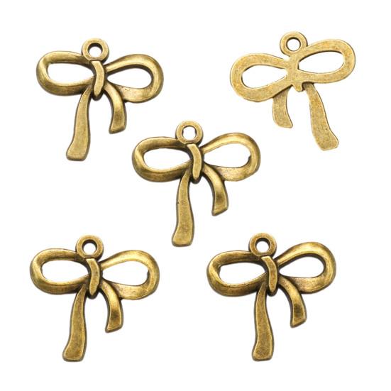 100 Pcs Bow Charms for Jewelry Making DIY Accessories Bowknot Keychain Charms Alloy Bow Shape Charms for Earrings Necklaces Bracelets Crafting