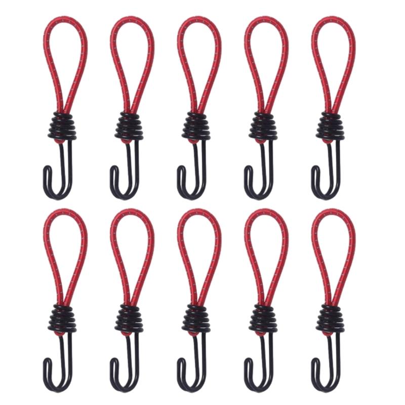 10Pcs Tent Fixing Cord Elastic Rope Cord Hook for Outdoor Camping Canopy Tarp