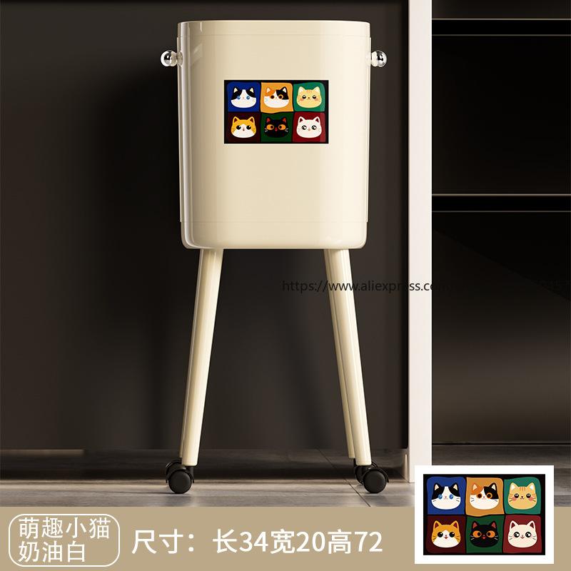 High-Capacity Standing Trash Can for Home Stylish No-Bending Kitchen Garbage Bin with Foot Pedal Wheel Mobile Design