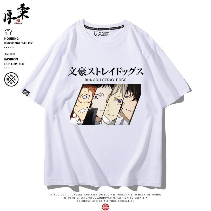 New Anime Nakahara Chuuya Dazai Osamu Cosplay Printed Short Sleeve TShirt Casual Tee Fashion Vintage Shirts Versatile In Summer