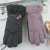 New women's autumn and winter warm fleece and cotton gloves