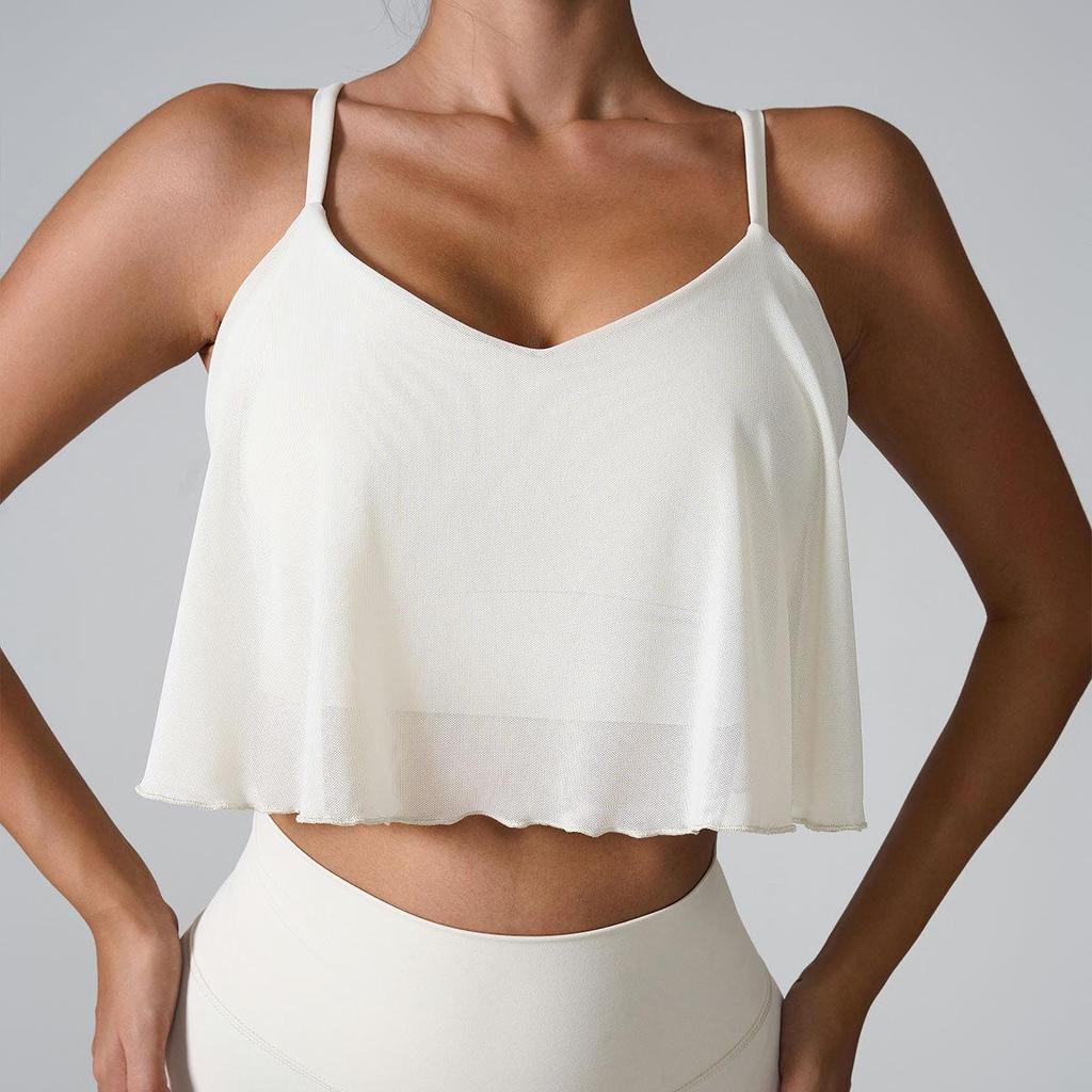 Γυναικείο Αθλητικό Αμάνικο Φανελάκι Διχτυωτό Γρήγορου Στεγνώματος: Ελαφρύ Ποδηλατικό Μπλουζάκι Γιόγκα με Επένδυση