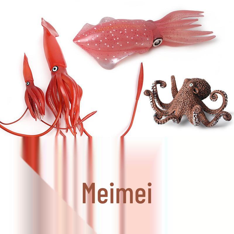 Marine Life Toy Set: Squid, Octopus & Jellyfish Figurines for Kids