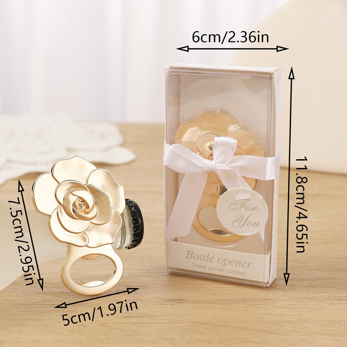 10pcs Creative Rose Bottle Opener Zinc Alloy Beer Bottle Opener Small Gift for Birthday Wedding Party