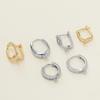 2pcs/lot 6 Styles 18K Gold Color Plated Metal Copper Earring Hook Clasps With Zircon For Earrings Jewelry Making Accessories