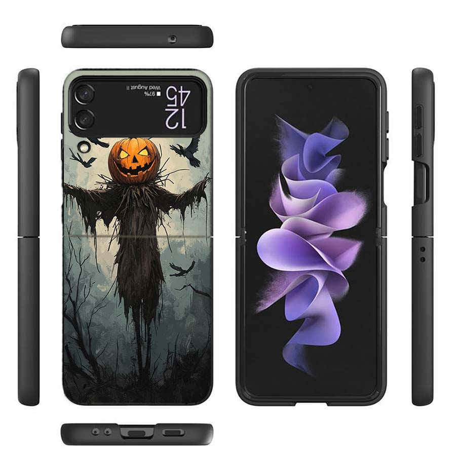 Halloween Pumpkin Man is Here Phone Case For Samsung Z Flip 6 7 5G Z Flip 5 Galaxy Z Flip 3 4 5G ZFlip Shockproof Hard Cover TPU