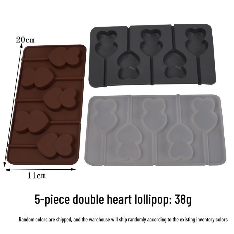 Silicone Heart & Flower Chocolate Lollipop Mold for DIY Baking & Cake Decoration