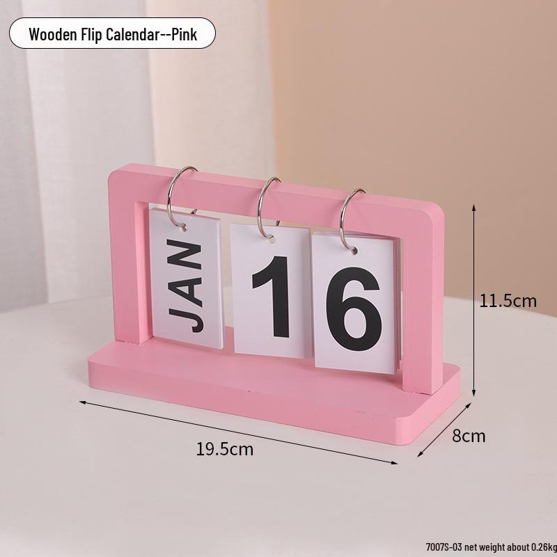 Simple Wood Flip Calendar: Perpetual Desk Ornament & Photo Prop