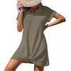 Women's Summer New Beach Dress V-Neck Knotted Cover-Up Ruffle Dress In Stock