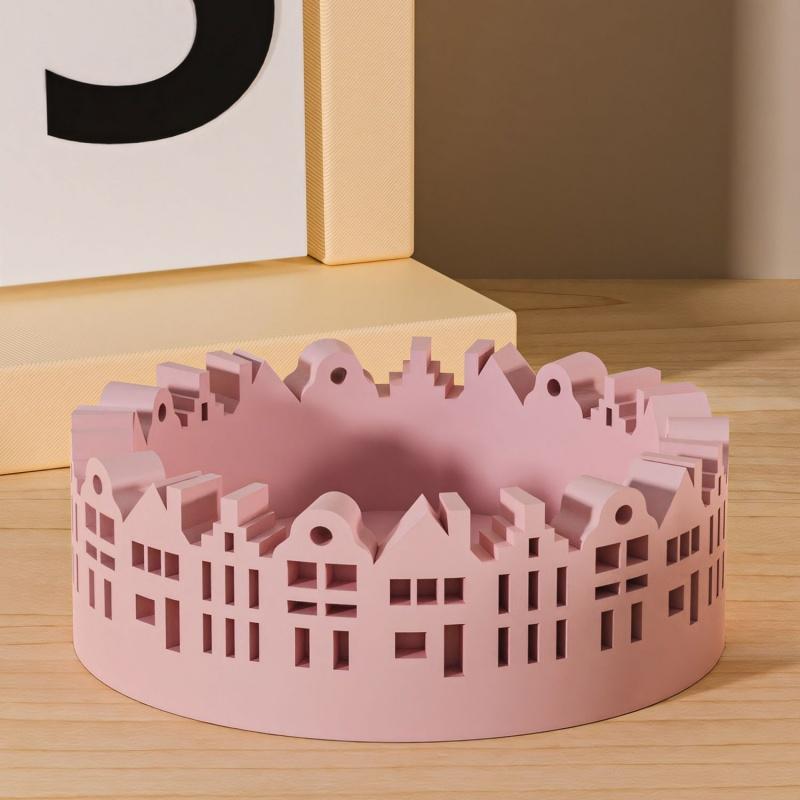 Ring Hollowed House Ashtray Silicone Mold Creative Jewelry Candy Storage Box Concrete Plaster Resin Molds Home Desktop Ornaments