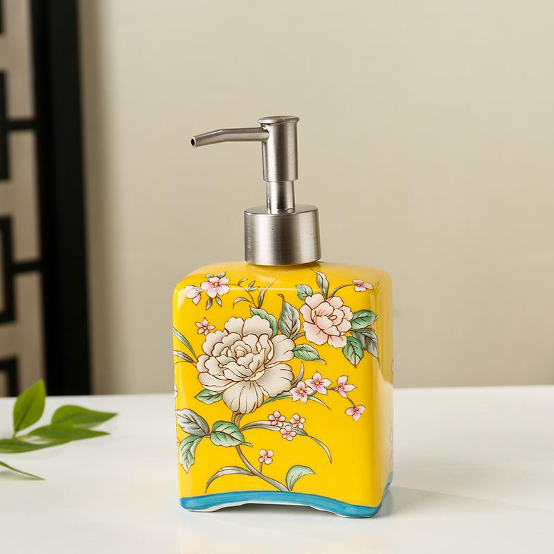 410ml   soap dispenser ceramic lotion bottle for hand soap hotel shampoo and body wash with a press-to-dispense design