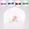 Stretch Spandex Chair Sash Band Bow Tie With Round Buckle Elastic Chair Bowknot Ties For Hotel Banquet Wedding Party Decoration