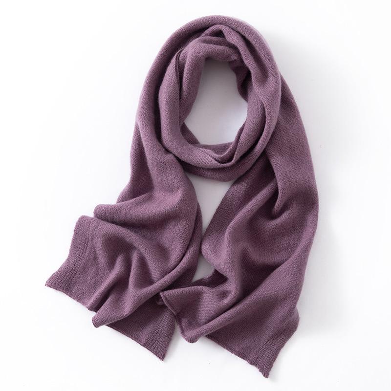 Women's 100% Pure Cashmere Solid Color Knitted Scarf