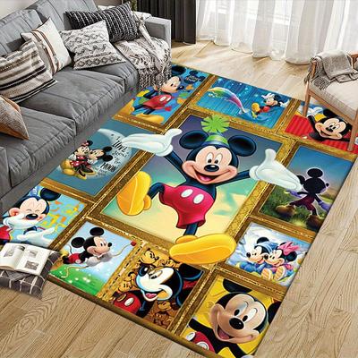 1 ks Koberec Mickey a Minnie, Plošný koberec, Ložnice a Herní místnost, Odolný, Odolný proti skvrnám a Snadno čistitelný, Obývací pokoj