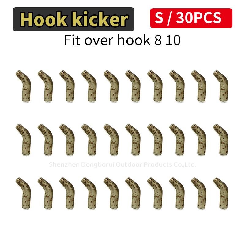 30pcs Carp Fishing Accessories Hook Kicker Anti-Tangle Sleeves Connect With Fishing Hook Rubber Tip Tube Positioner Terminal Fishing Tackles S