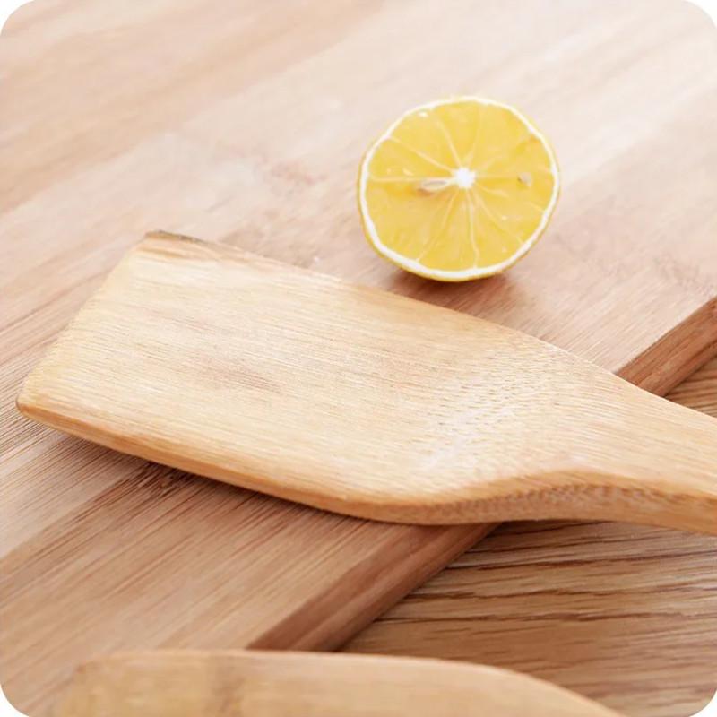 Natürliche Gesundheit Bambus Holz Küche Schlitzspatel Löffel Rührhalter Kochutensilien Abendessen Essen Wok Schaufeln Pfannenwender