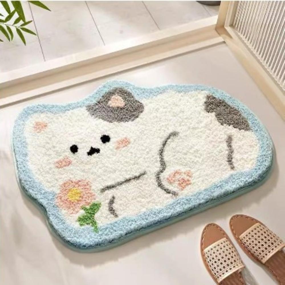 Ins Style Fresh Home Imitation Cashmere Absorbent and Anti Slip Floor Mat for Bathroom Entrance