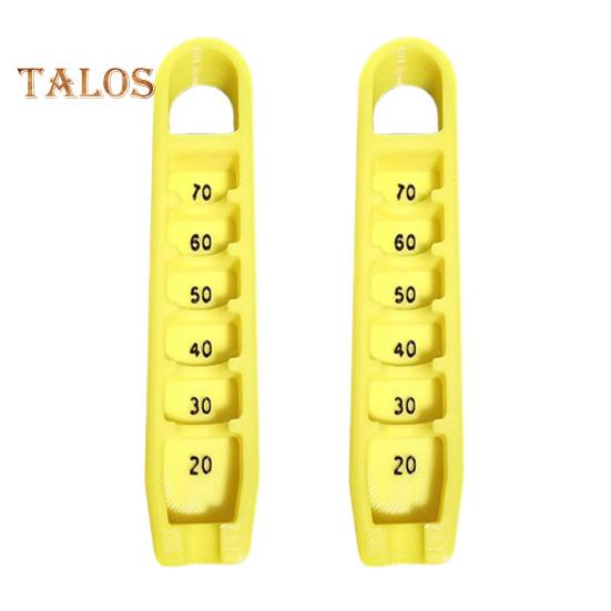 

2 шт. Инструмент для измерения высоты мишени для гольфа со шкалой Компактный дизайн Портативный точный инструмент для измерения высоты мишени для гольфа Простой в использовании аксессуар для тренировок по гольфу жёлтый