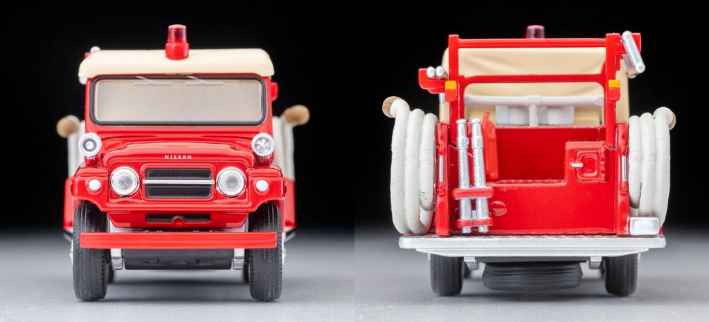 Tomytec Tomica Limited Vintage Scale Nissan Patrol Fire Engine with Complete Model 336556 1/64 LV-31c Figure,