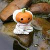 Unheimliche Halloween-Fischerei-Kürbis-Harzstatue Handgefertigte Festivaldekoration für Arbeitszimmer
