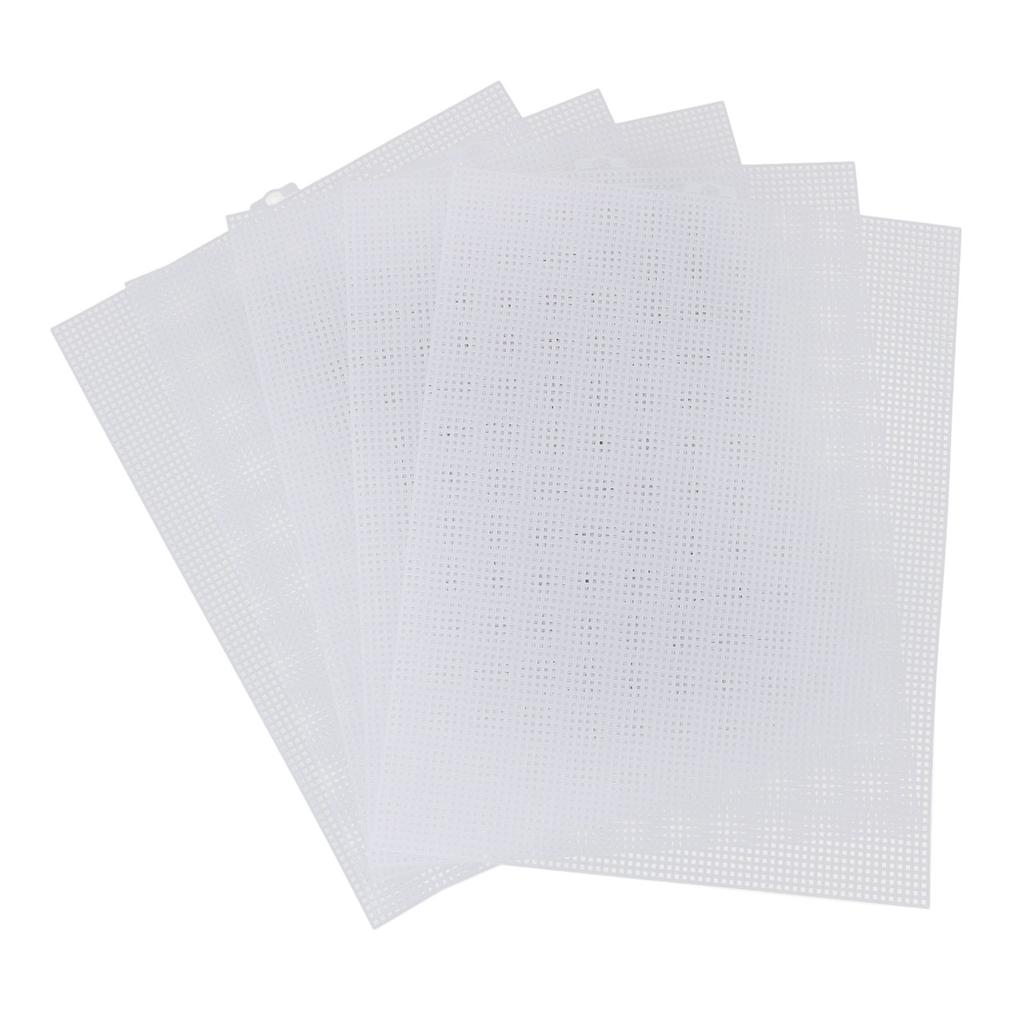 5pcs Plastic   Sheets, 7pcs White Eye Net Blank   with 4 Knitting Needles for   Stitch   Aquarium Mesh Knitting Crochet Projects