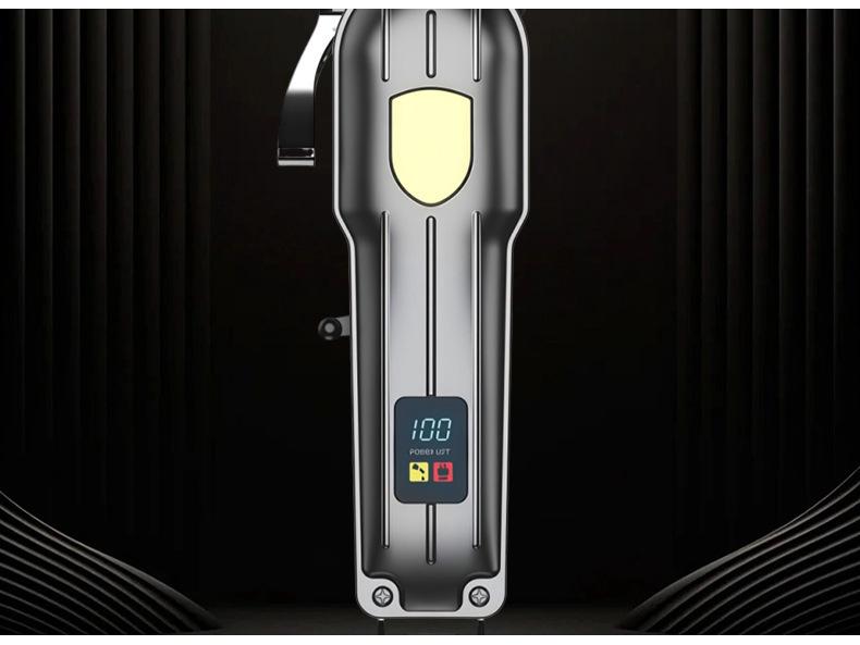 Professional Grade Electric Hair Clipper for Men with Digital LCD and Stainless Steel Blades