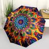 1pc Psychedelic Mandala Art Automatic Umbrella - 8-Rib Durable Frame, Portable Fashion Accessory & Holiday Gift Yy251117151